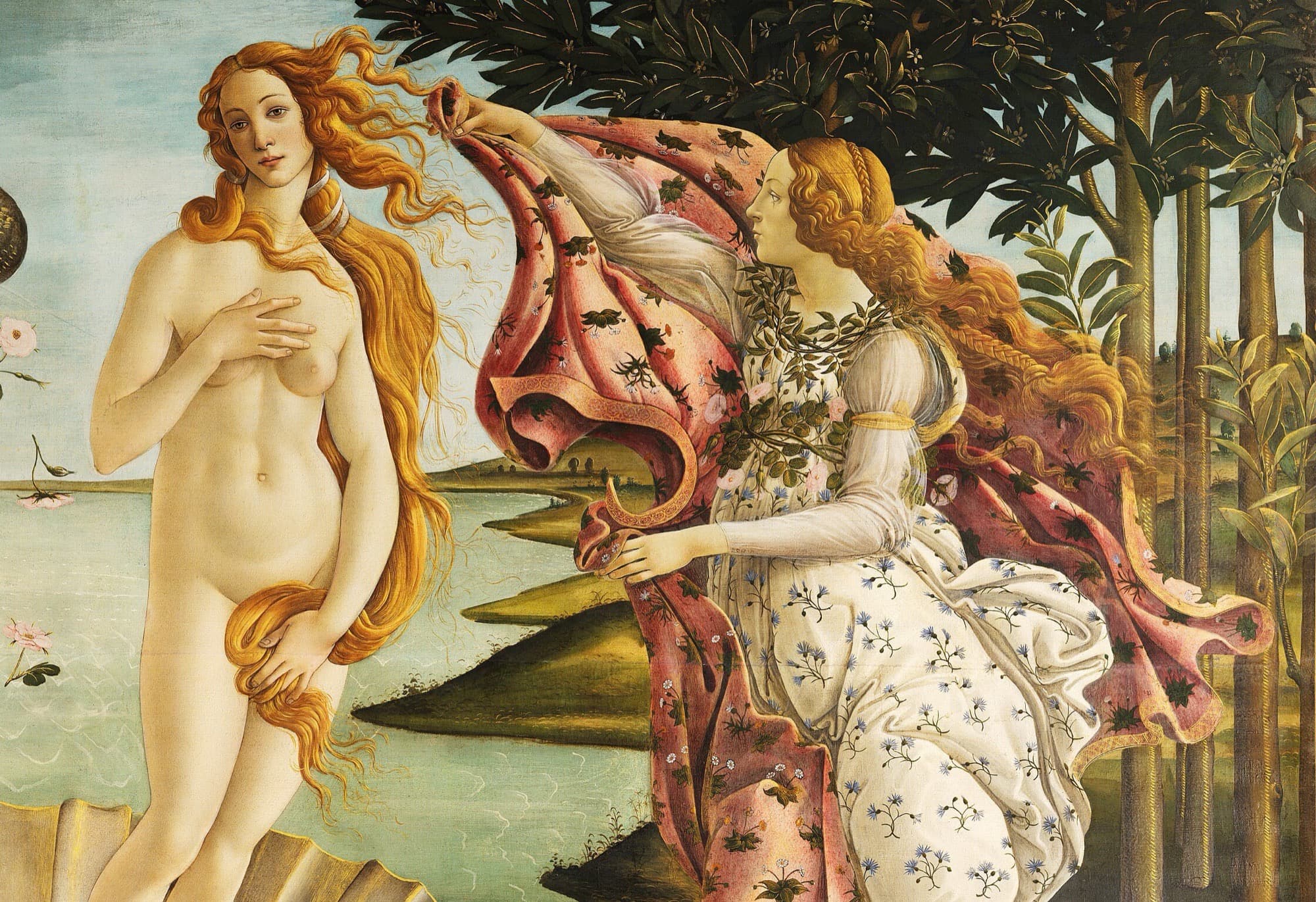 Sandro Botticelli, „Nașterea lui Venus” (detaliu)